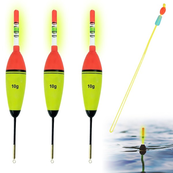 Toulifly Fishing Floats, Fishing Bobber Float, Float Set, Luminous Fishing Floats Set, Fishing Floats and Bobbers, Fishing Floats Night Fishing, Eva Fishing Floats for Crappie, Pike, Perch, Carp