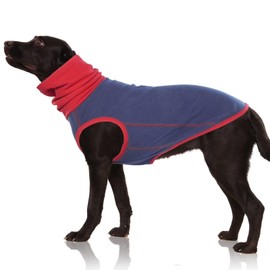 IECOii Dog Fleece Jumper,Turtleneck Pullover Winter Puppy Jumpers,Warm Dog Sweatshirt Stretch Fleece Vest Jacket Warm Dog Sweater Pullover for Small Medium Large Dog,Dog Fleece Shirt,Blue,2XL