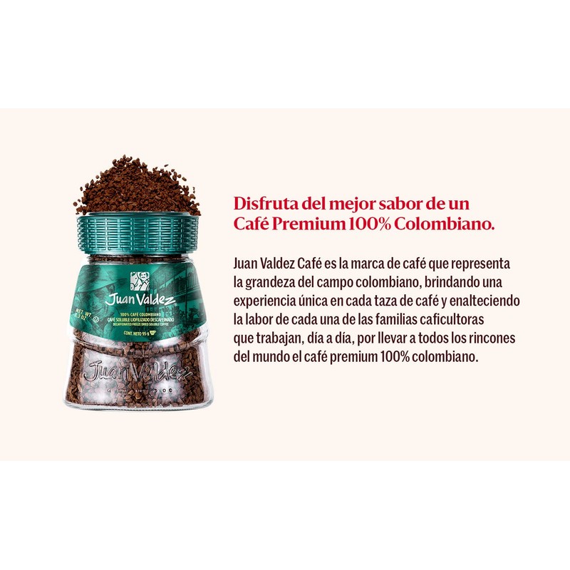 Juan Valdez- Pack de 2, Café Soluble Descafeinado, Liofilizado de