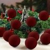Liliful 15 Pcs Velvet Christmas Balls Bulk Flocked Christmas Tree