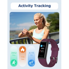 Cloudpoem Fitness Tracker with Heart Rate Sleep Monitor Step/Calories Counter,IP68 Waterproof Fitness Watch with Pedometer for Women Men,SMS/SNS/Phone Call Notification for Android iOS Smartphones