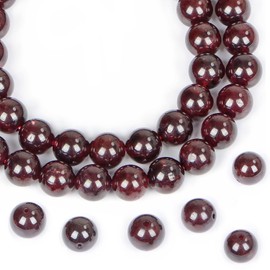AD Beads Natural Gemstone Round Loose Beads 15" for Bracelet Necklace Earrings Jwelery Making Crafts DIY (4mm, Dark Red Garnet)