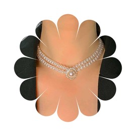 Vacaonio Boho Layered Pearl Choker Necklace Cz Pearl Pendent Necklace Gold Pearl Necklace Chain Crystal Pearl Collar Necklace Pearl Bead Necklace Jewelry for Women