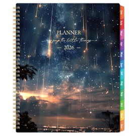 2026 Planner - Planner 2026, 2026 Planner weekly and monthly, January 2026 - December 2026, 8.5" x 11", 2026 Calendar Planner with Colourful Tabs, Inner Pocket, Premium Paper, Twin-wire Binding - Galaxy