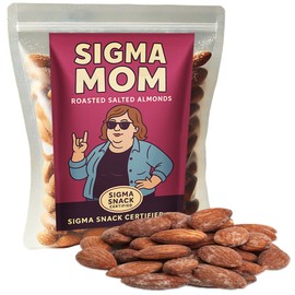 Sigma Mom - Roasted Salted Almonds by Uncle Frank’s, Funny Gift for Independent Moms, Confident Women Snack, Cool Mom Gag Gift, Bold Food Treat, Empowered Crunch for Alpha Females