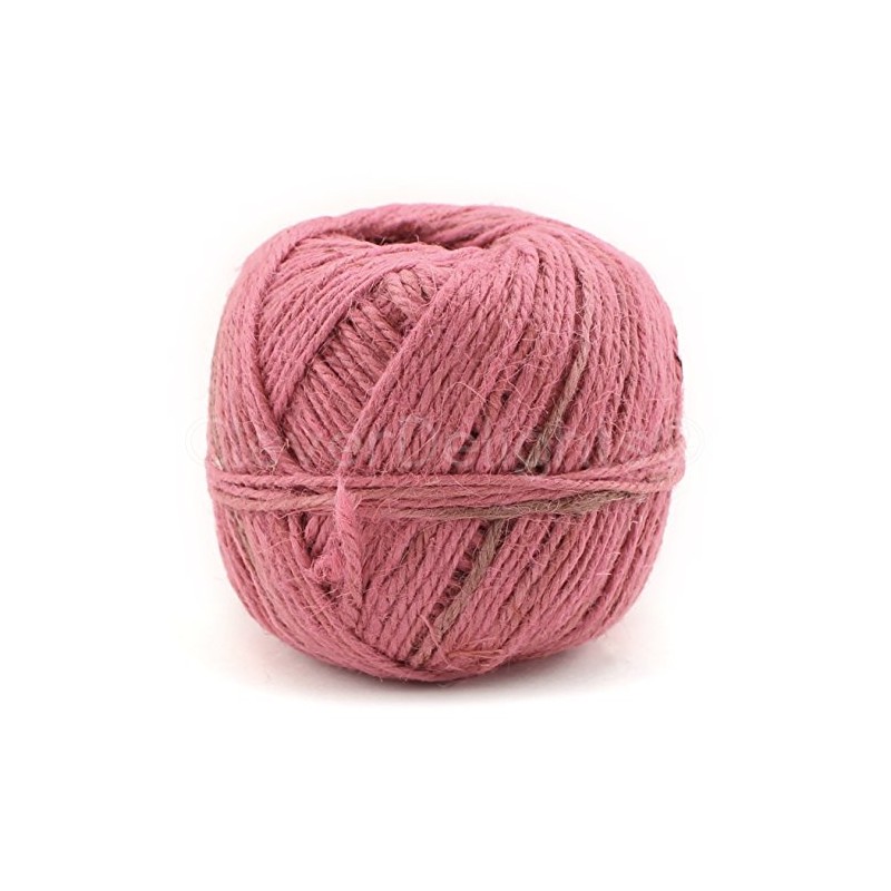 CleverDelights Rustic Pink Jute Twine - 50 Yards - 2mm