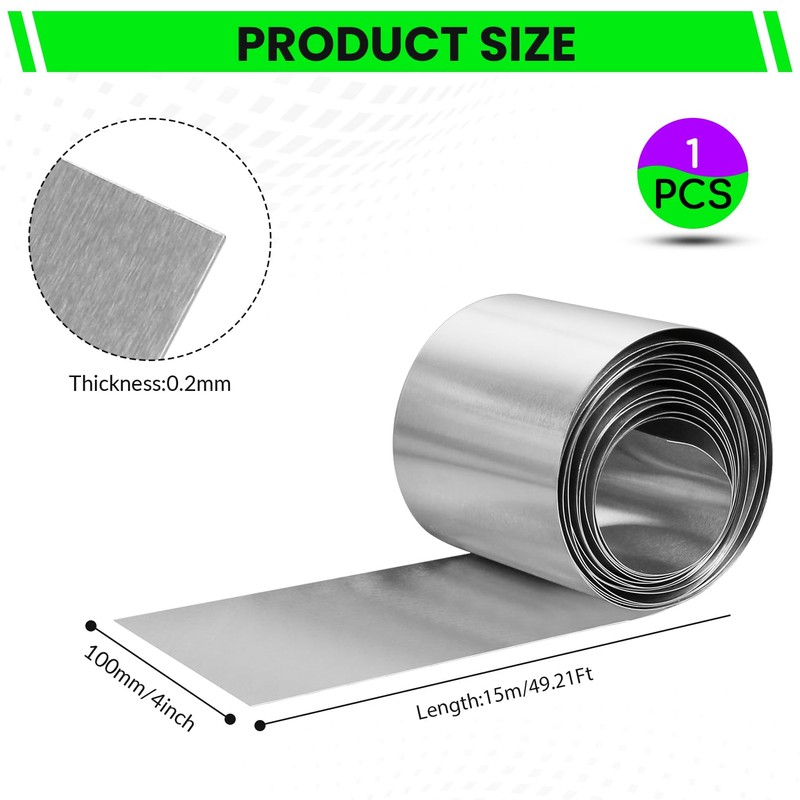 4" x 50' Aluminum Flashing Roll, 0.2mm Thick Roof Flashing,