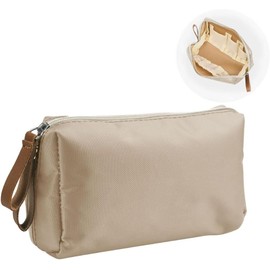 GeorgeX Bolsa de Maquillaje de Viaje para Mujer, Estuches de Viaje para Maquillaje, Bolsa de Cosméticos con Compartimentos (Aa-Caqui)