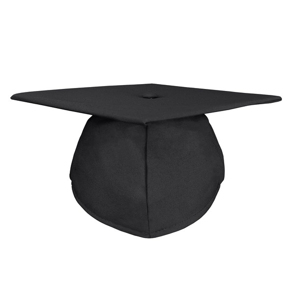 GradPlaza Unisex Multicolor Matte Graduation Cap for School Ceremony Black