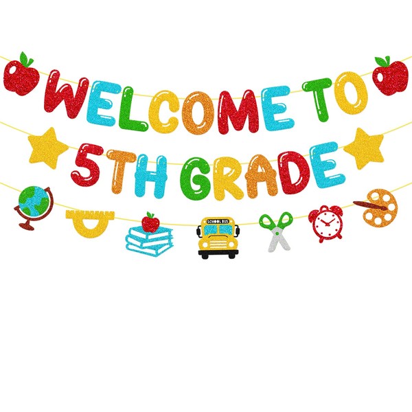 Welcome to 5th Grade Banner Happy First Day of School