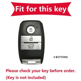 KUNIO Keyless Key Fob Cover fit for Kia Sportage Rio NIRO Sorento Stonic Ceed 2 Picanto GT Line Picanto X-line Soul Key Protection Metal Cover Key Cover Key Fob 3 Buttons A Black