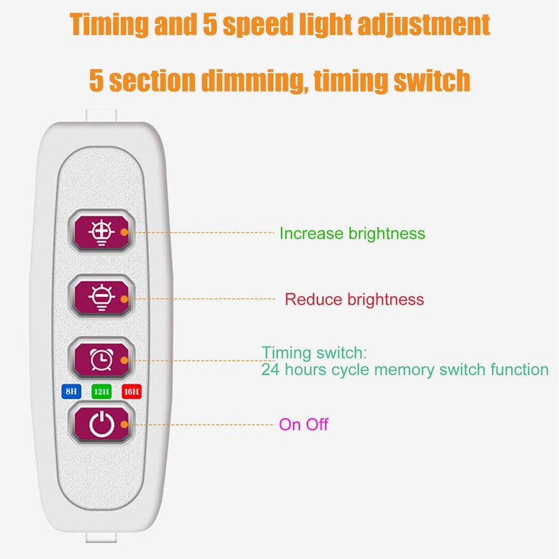 LED Plant Grow Lights Full Spectrum USB Growing Light Timing