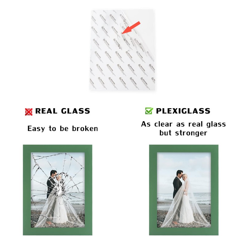 Picture Frames 5x7 Green Nature Solid Wood 2 Pack for