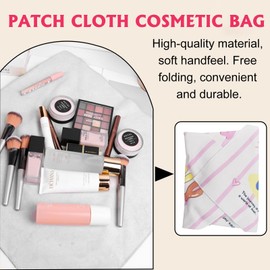 FOSDICK Velcro Fabric Makeup Bag, Super Sticky Make Up Bag, Novelty Cute Cosmetic Bags, Portable Cosmetic Bag, Makeup Bags, Make Up Pouch Suitable for Skin Care Products, Cosmetics, Toiletries