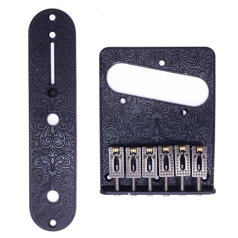 Jiayouy Carved Roller Telecaster Bridge 6 String Saddle Bridge Plate