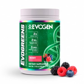 Evogen Evogreens - Super Greens Powder | Promotes Recovery, Wellness & Immune Health | Greens Superfood Powder with Spirulina, Probiotics, Pomanox Pomegranate Extract | Berry | 30 Servings