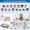 Hibbent 15pcs Faucet Adapter Kit,Brass Faucet Aerator Adapter Set Male