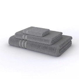 Luxurious 100% Turkish Cotton Bath Towels Set of 3 with Solid Terry Cloth Weave Pretty Dark Grey Color | Quick Dry Extra Absorbent Super Soft Ultra Plush Fluffy Thick Warm & Comfy