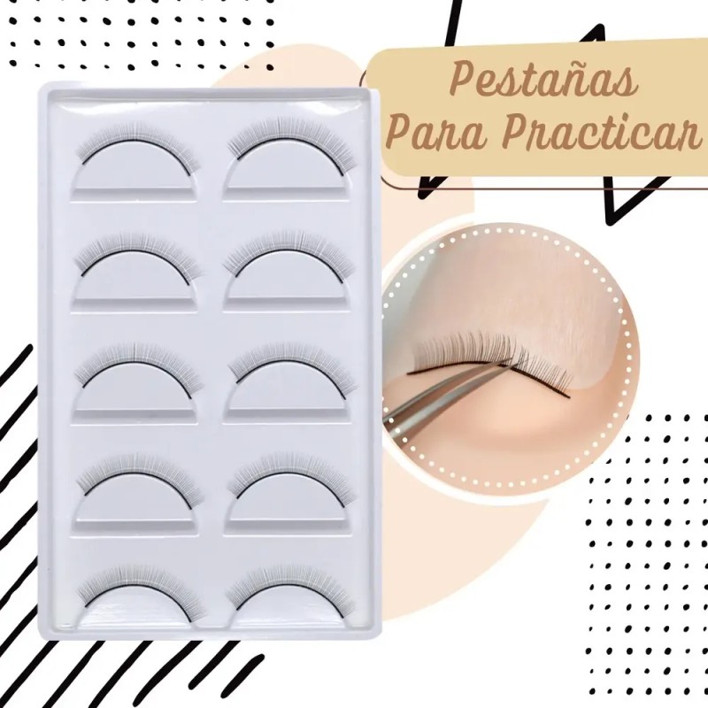 Pestañas de Práctica para Lashistas Principiantes Mink Sintético 5 Pares