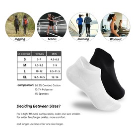 Varietyou 6 Pairs Ankle Socks Women's and Mens Thin Athletic Running Low Cut No Show Short Socks With Heel Tab