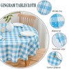 MANGATA CASA Sky Blue Gingham Round Tablecloth-2Pcs Checkered Table Cloth