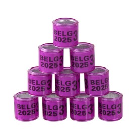 FULAIERGD 100Pcs Multicolor Aluminium Pigeon Leg Rings Dove Leg Rings Identify Bands Plastic with 2025 BELG Training Identify Birds Foot Ring (Purple)