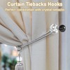 KOLAKO Curtain Holdbacks, Crystal Curtain Tie Backs Hooks, Black Metal