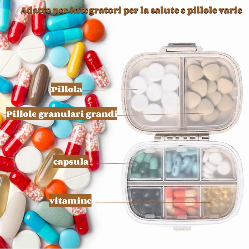 DAWOOWF Weekly Pill Box, 2 Pill Holder, Daily Pill Box,