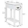 Tangkula Narrow End Table, Slim Side Table with Drawer and