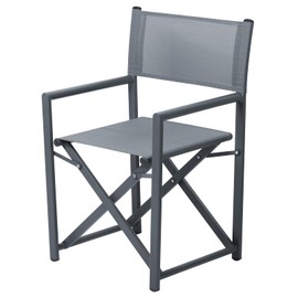 Outogether Aluminium Directors Chair Camping Chair Portable Folding Chair Outdoor and Indoor Use for Living Room, Patio, Backyard, Picnic and Balcony (1, grey, standard)