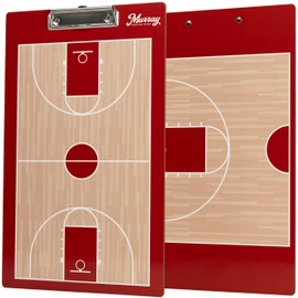 Murray Sporting Goods Basketball Team Colors Dry Erase Coaches Clipboard (Red)