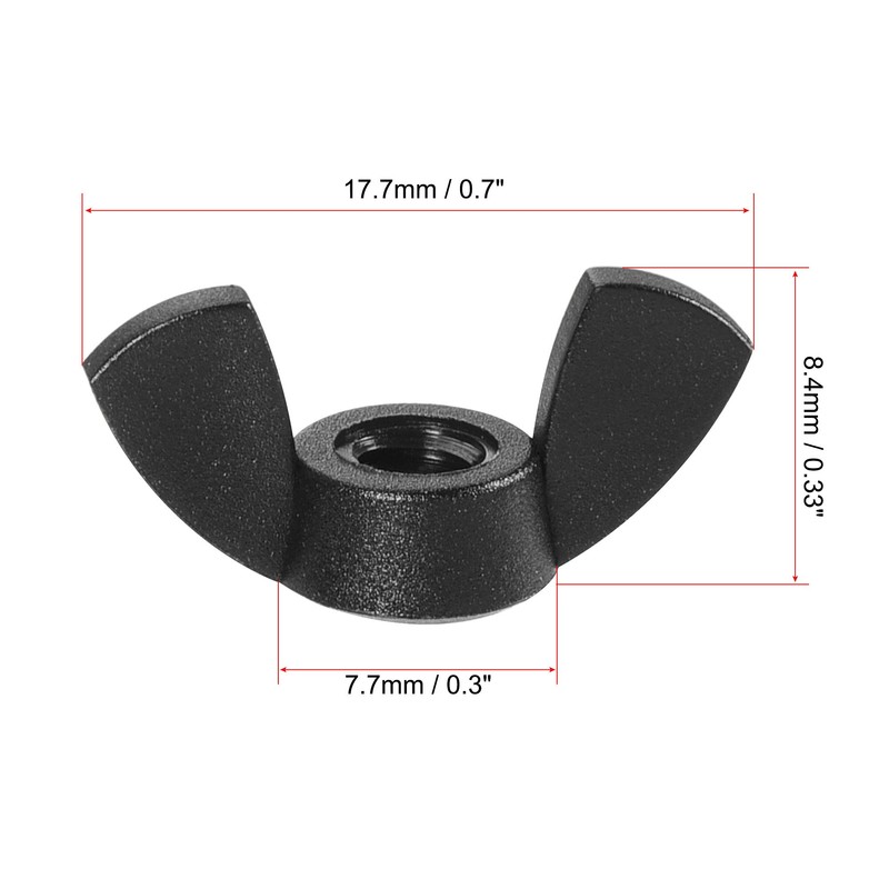 sourcing map M4 Wing Nuts Nylon Butterfly Nut Hand Twist