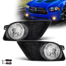 SPIEGEER Fog Lights Assembly for 2011 2012 2013 2014 Dodge Charger Replacement Lamps Kit with H8 12V 35W Halogen Bulbs ​Clear Lens