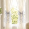 2 Pack Bow Curtain Tiebacks, French Style Silky Ribbon Curtain