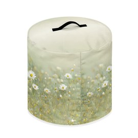 NETILGEN Insulated Pressure Cooker Appliance Cover, Also Fit for Rice Cooker, Air Fryer and Crock Pot, 8 Quart Dust Cover with Pocket for Kitchenware and Recipes, Washable, Daisy Floral Green