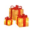Gravidus Set of 3 Illuminated Gift Boxes, Christmas Decoration, Beige