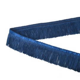 BEL AVENIR Tassel Fringe Trim 6.8 Yard x 2 Inches Sewing Fringe Trim with Blue Ribbon DIY Decoration for Clothes and Home Accessories(Navy)