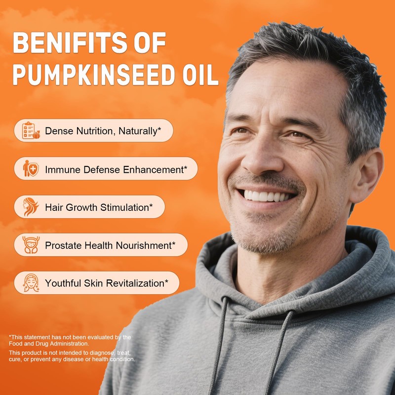 Pumpkin Seed Oil with Saw Palmetto Softgels, 3000mg Per Serving,