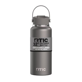 RTIC 32oz Outback Water Bottle, Ceramic Lined, Insulated, Stainless Steel, Double Wall Vacuum-Insulation, Leak-Proof Lid, BPA-Free Water Flask Hiking, Running, Sports, Outdoor, Graphite
