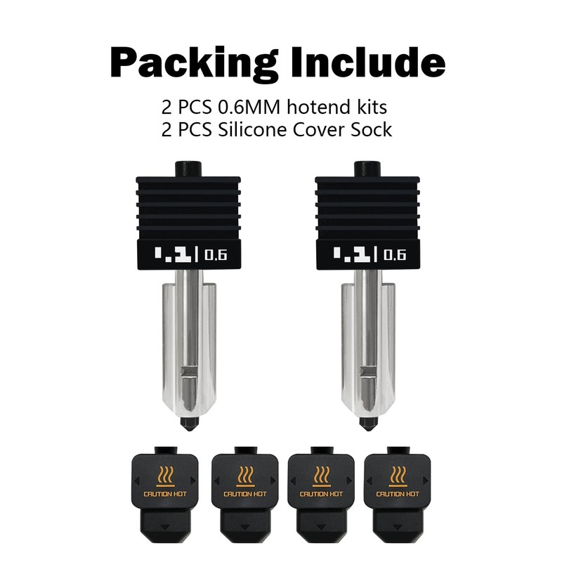 HzdaDeve 2-Pack 0.6MM H2D Combo Hotend Druck Kopf Hot End