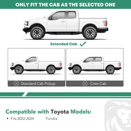 YHTAUTO 3 Inch Running Boards Side Steps Compatible with Toyota Tundra 2022-2024, Extended Cab, Round Stainless Steel Polished Chrome, Truck Cab Side Step Rails Off-Road Exterior Accessories, Set of 2