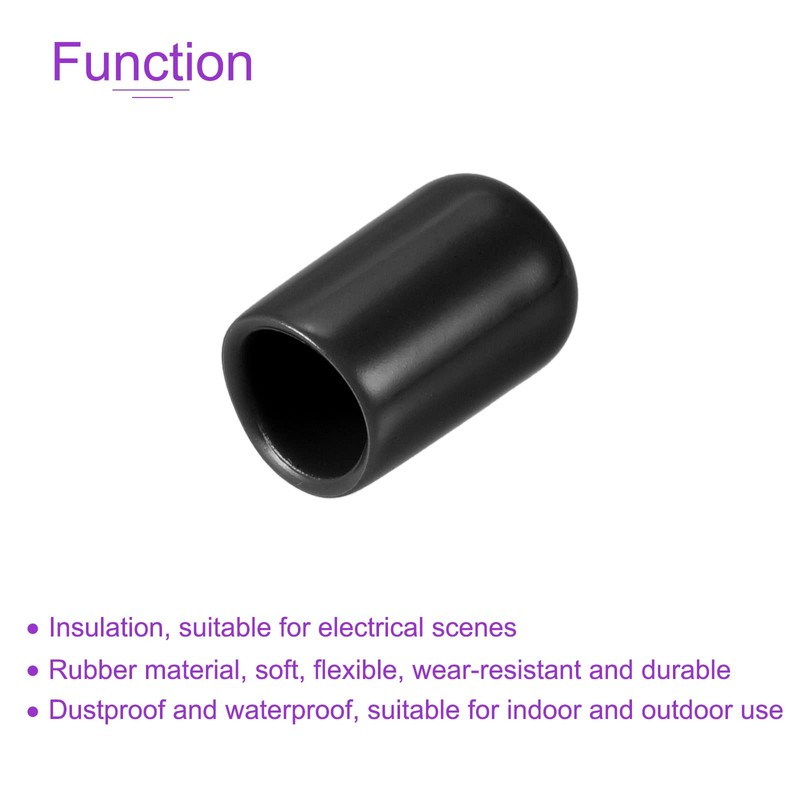 DMiotech 20pcs 8mm Inner Diameter Black Screw Protector Rubber End