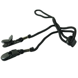 YTgilo 2PCS Fixed Anti Fall Removable Clip Hat Strap Cord 66cm/26inch Plastic Hat Clip Hat Chin Strap Universal Multifunctional Clip For Golf Hat Fishing Outdoor Sports Black