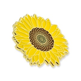 PinMart Springtime Enamel Lapel Pin – Yellow Sunflower Brooch Lapel Pin – Celebration Jewelry for Women and Men – Cute Seasonal Clothes Decoration – Gold Plated Enamel Pin with Secure Clutch Back