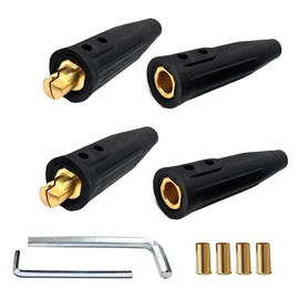 2 Pack LC-40 Welding Cable Connector Set,Welding Lead Connectors,Fit for Welding Machine Leads Accessories,1/0 and 2/0 Cable Size Capacity,350 Amp Max Rating(2 Male / 2 Female)