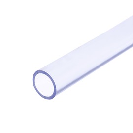 MECCANIXITY 1 1/4 Inch Clear PVC Rigid Tube Round Pipe 25.6mm ID 32mm OD 14" High Impact for Water Pipe, Aquarium, Fish Tank, Greenhouse Garden, Clear Blue