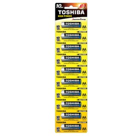 Toshiba Size AA High Power Alkaline Batteries, LR6GCP-BP1X10-