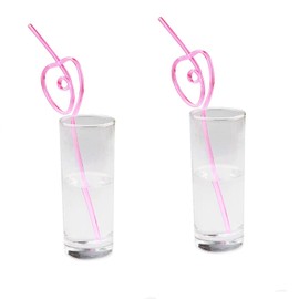 TAPBULL 12 PCS Heart-Shaped Party Straws Drinking Sipping Straws, Novelty Props for Wedding Birthday Party