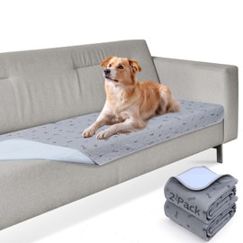 Washable Pee Pads for Dogs, 2Pack Puppy Pads Washable,36x72 Absorbent Reusable Whelping Pads, Non-Slip Dog Mats with Bone Print for Floor Protector, Couch Cover, Crate, Potty Training