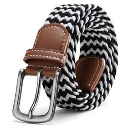 Zitahli Stretch Belt Men- Mens Woven Braided Web Belt 1 3/8 for Golf Casual Hunting Pants Shirts Jeans 34"-40"